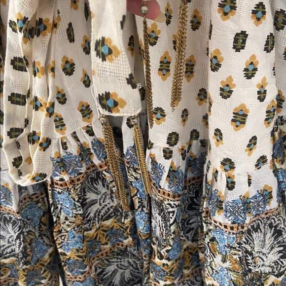 Anthropologie Floral Mini Dress size XS Long Sleeve Embroidered Shirtdress - Picture 13 of 15